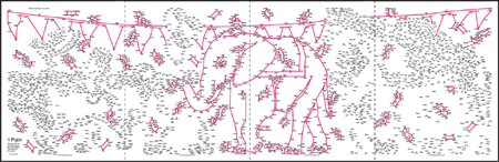Partially solved 4 Page Dot-to-Dot puzzle from Greatest Dot-to-Dot Adventure Book #2