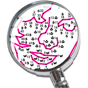 Partially solved Symbols Dot-to-Dot puzzle